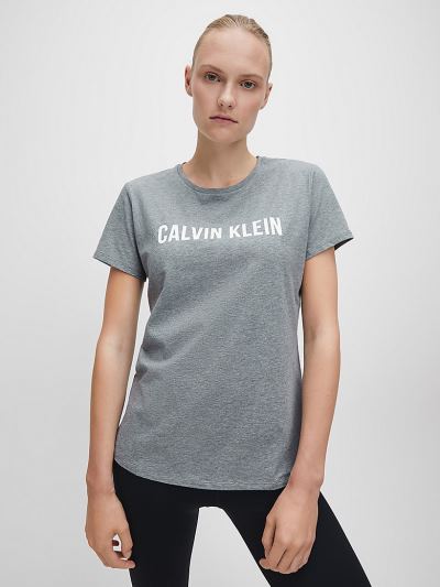 Calvin Klein Ruhák HU678694 | Calvin Klein Logo Gym Női Póló Szürke